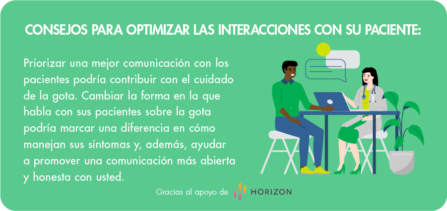 Consejos para optimizar las interacciones con los pacientes con gota